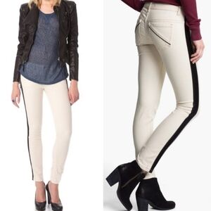 Free People Oat & Leather Jeans